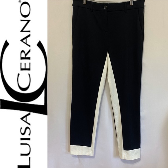 LUISA CERANO black and white straight leg trousers - Picture 2 of 6